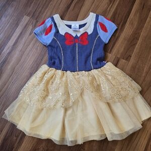 4T Girl Snow White Costume Dress With Knit Top Disney EUC